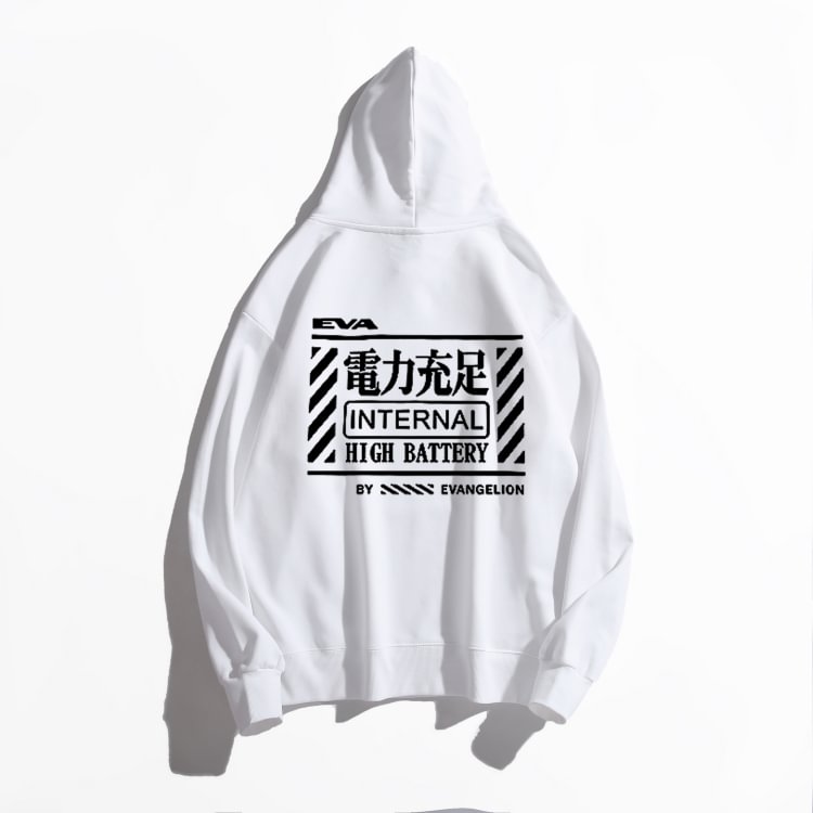 Pure Cotton Eva “High Battery”Anime Hoodie