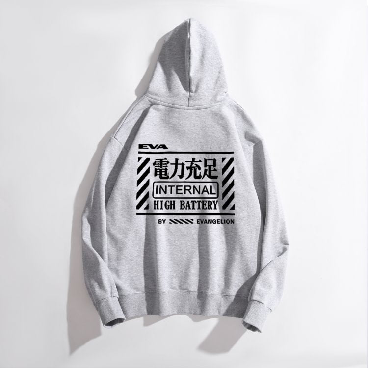 Pure Cotton Eva “High Battery”Anime Hoodie