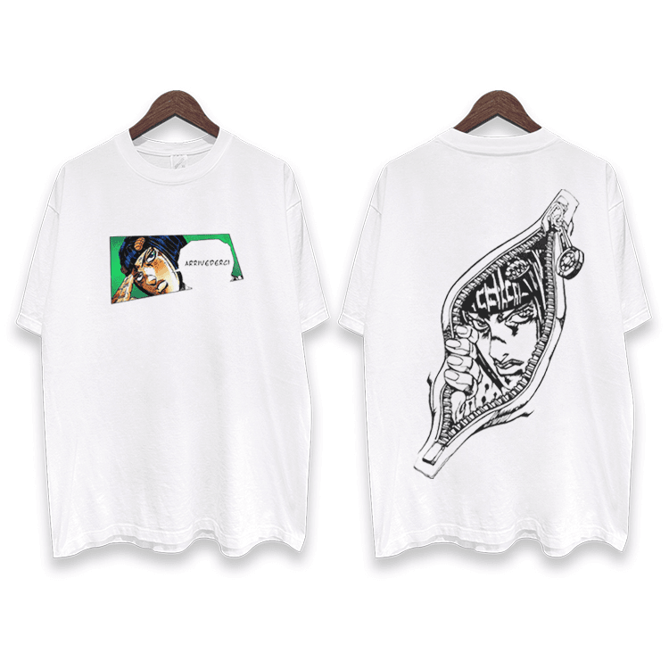 T-shirt imprimé DTG en pur coton Jojo's Bizzare Adventure Buccellati