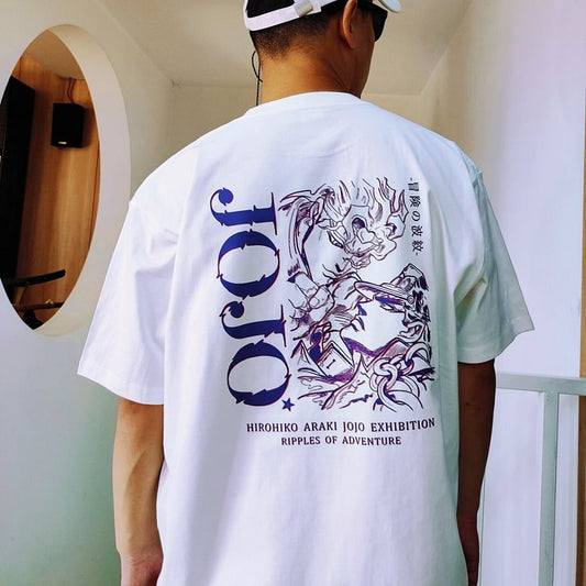 T-shirt Jotaro Dio en pur coton Jojo's Bizzare Adventure