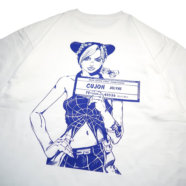 Camiseta de algodón puro Jolyne Cujoh con la frase "JoJo's Bizzare Adventure Stone Ocean"