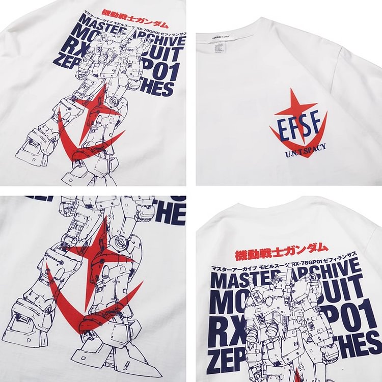 Pure Cotton Mobile Suit Gundam Anime Long Sleeved T-shirt