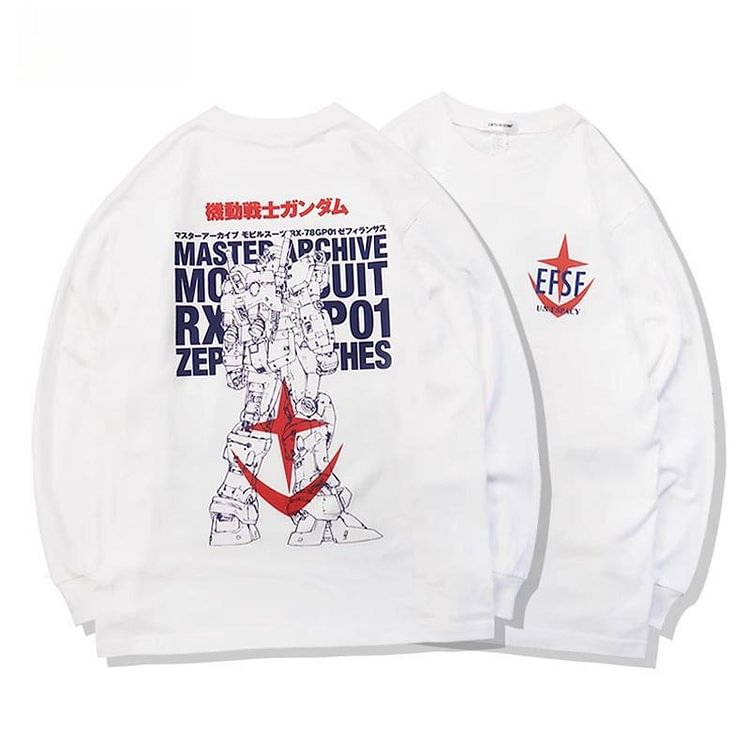 Pure Cotton Mobile Suit Gundam Anime Long Sleeved T-shirt