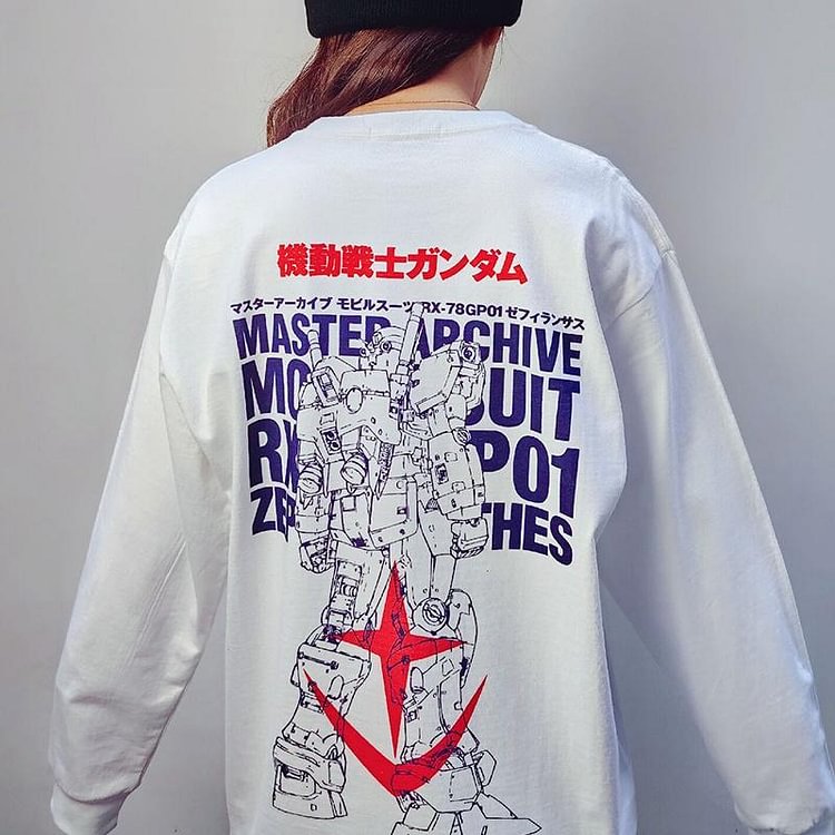 Pure Cotton Mobile Suit Gundam Anime Long Sleeved T-shirt