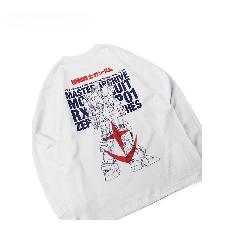 Costume Mobile en pur coton Gundam Anime T-shirt à manches longues