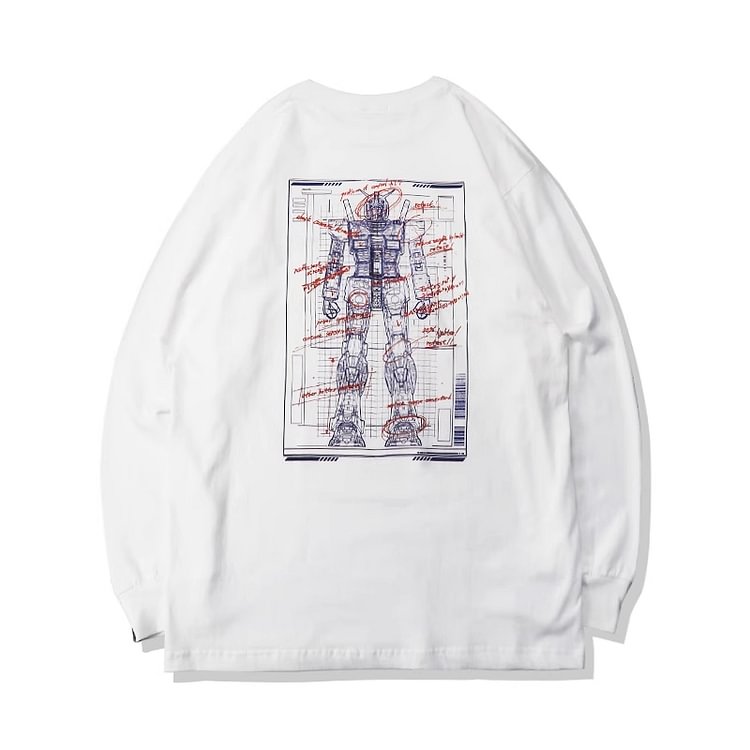 T-shirt à manches longues en pur coton Mobile Suit Gundam