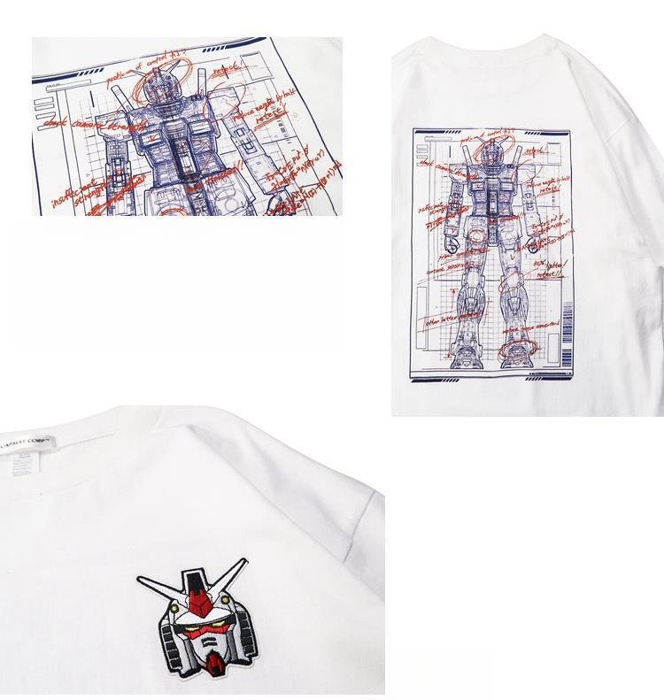 T-shirt à manches longues en pur coton Mobile Suit Gundam