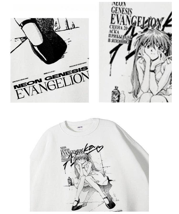 Pull Neon Genesis Evangelion Asuka en pur coton