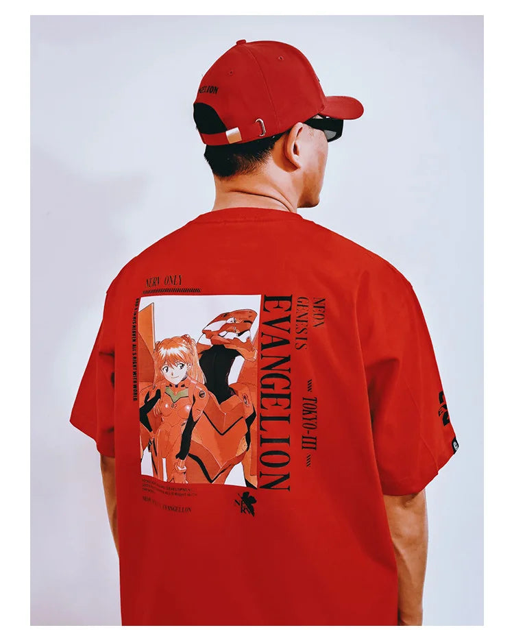 T-shirt graphique Neon Genesis Evangelion en pur coton