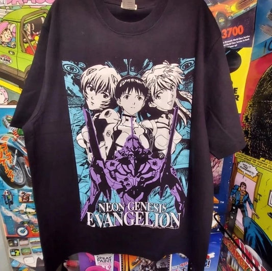 T-shirt rétro pur coton Neon Genesis Evangelion