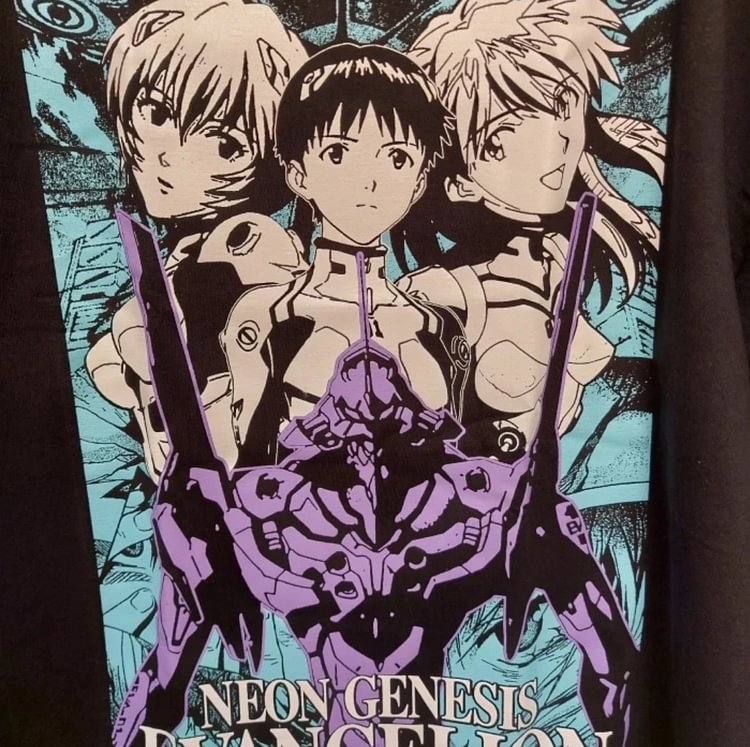 T-shirt rétro pur coton Neon Genesis Evangelion