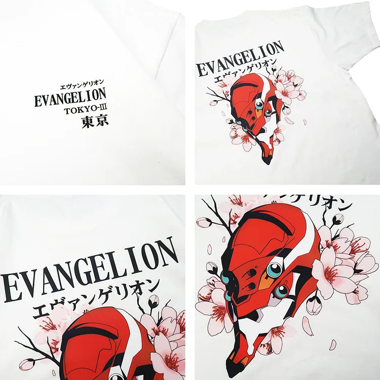 T-shirt Neon Genesis Evangelion Sakura en pur coton