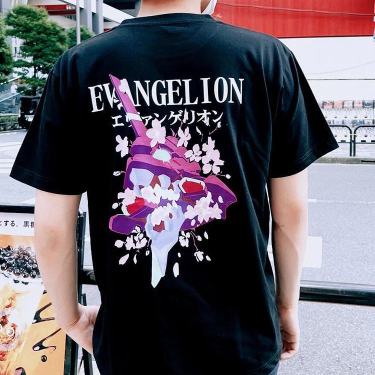 T-shirt Neon Genesis Evangelion Sakura en pur coton