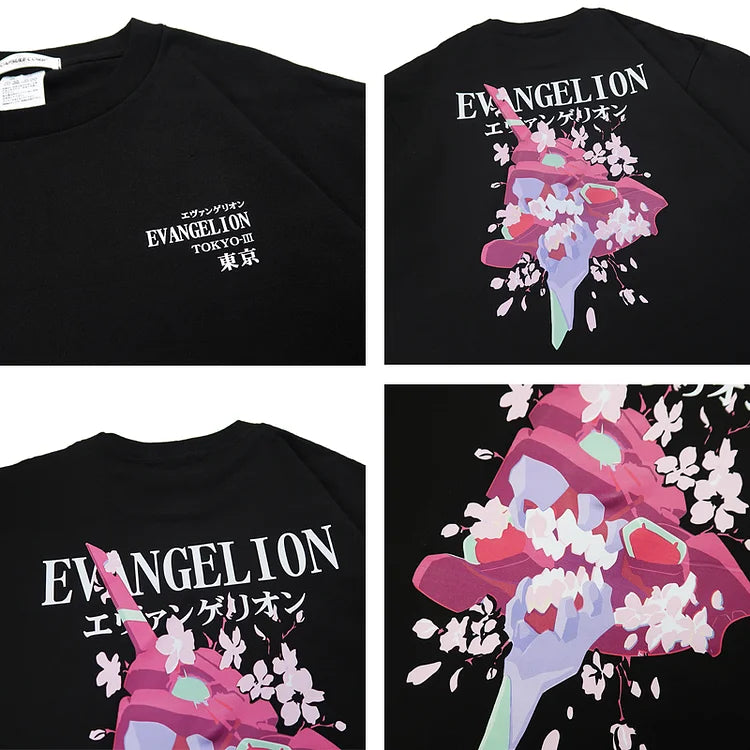 T-shirt Neon Genesis Evangelion Sakura en pur coton