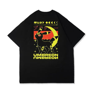 Pure Cotton Pokemon Umbreon Espeon grafisk T-shirt