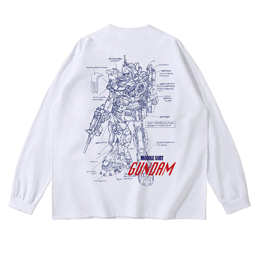 Pure Cotton Mobile Suit Gundam Long Sleeve T-Shirt