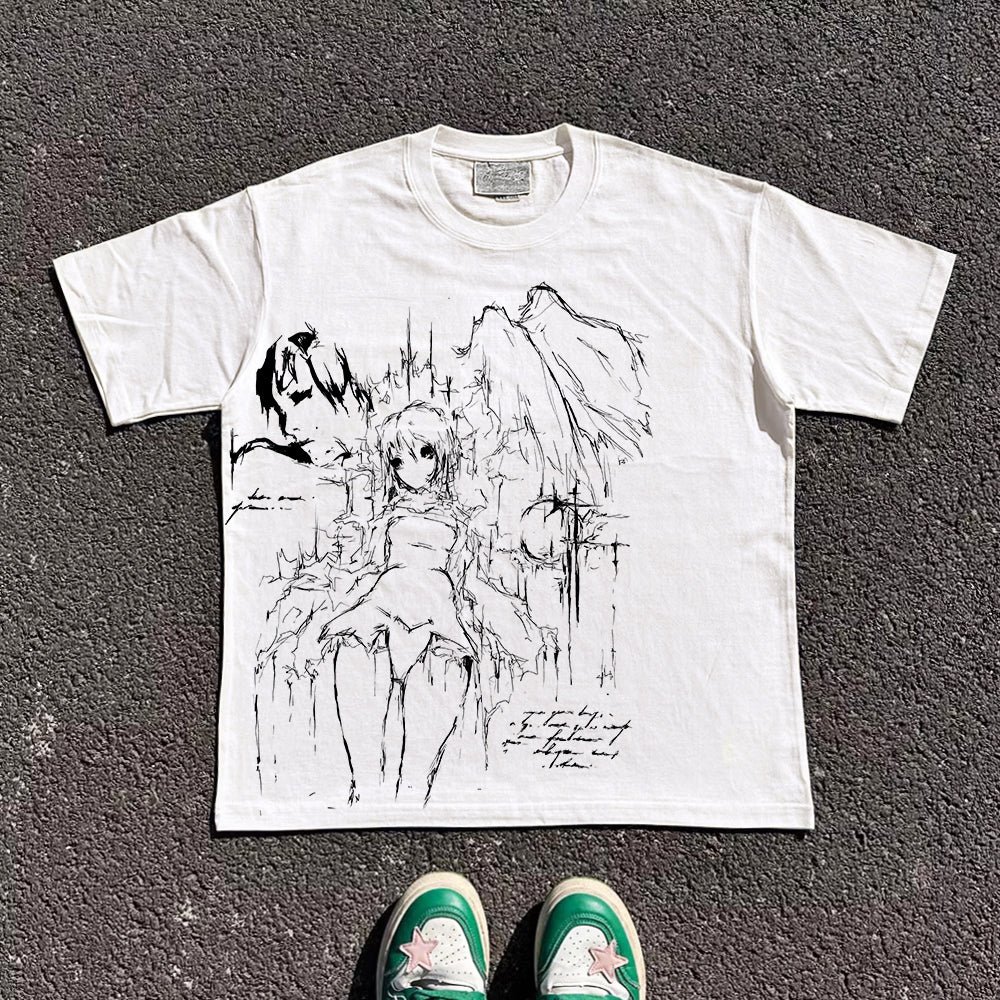 Pure Cotton Anime Sketches T-shirt