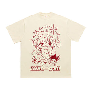 Hunter X Hunter Killua Zoldyck-T-Shirt aus reiner Baumwolle