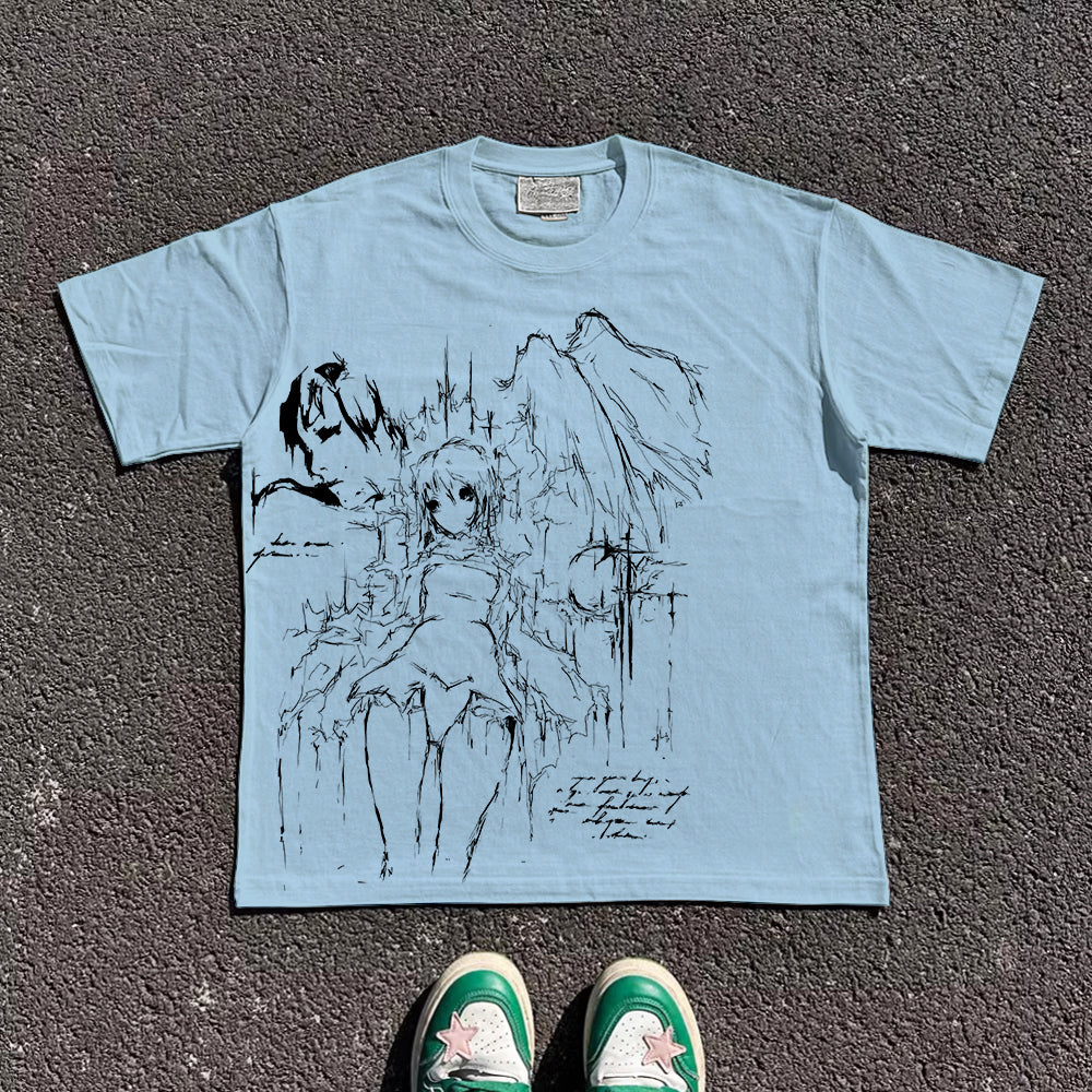 Pure Cotton Anime Sketches T-shirt