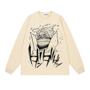 Pure Cotton Dandadan Manga Style Langærmet T-shirt