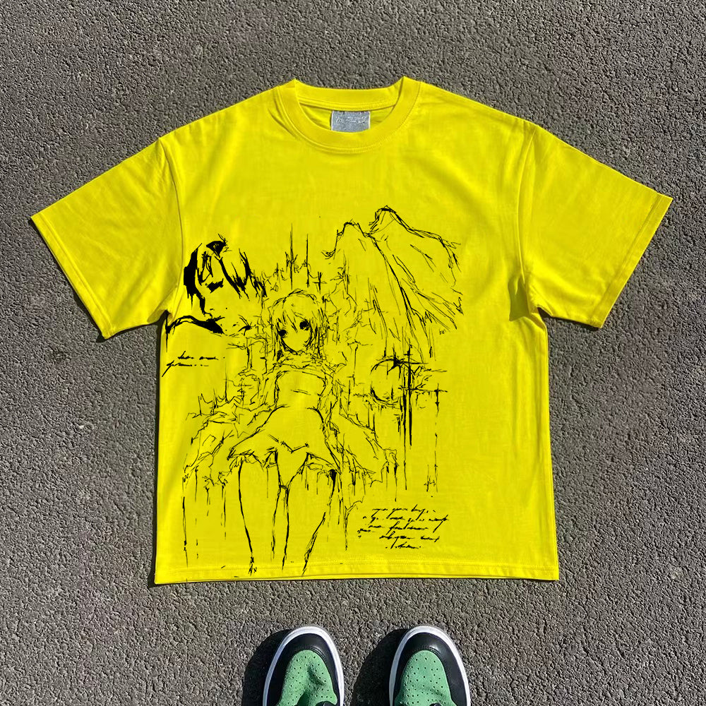 Pure Cotton Anime Sketches T-shirt