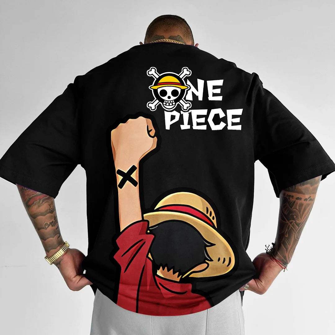 Pure Cotton One Piece “Nakama” Luffy Plus Size T-shirt