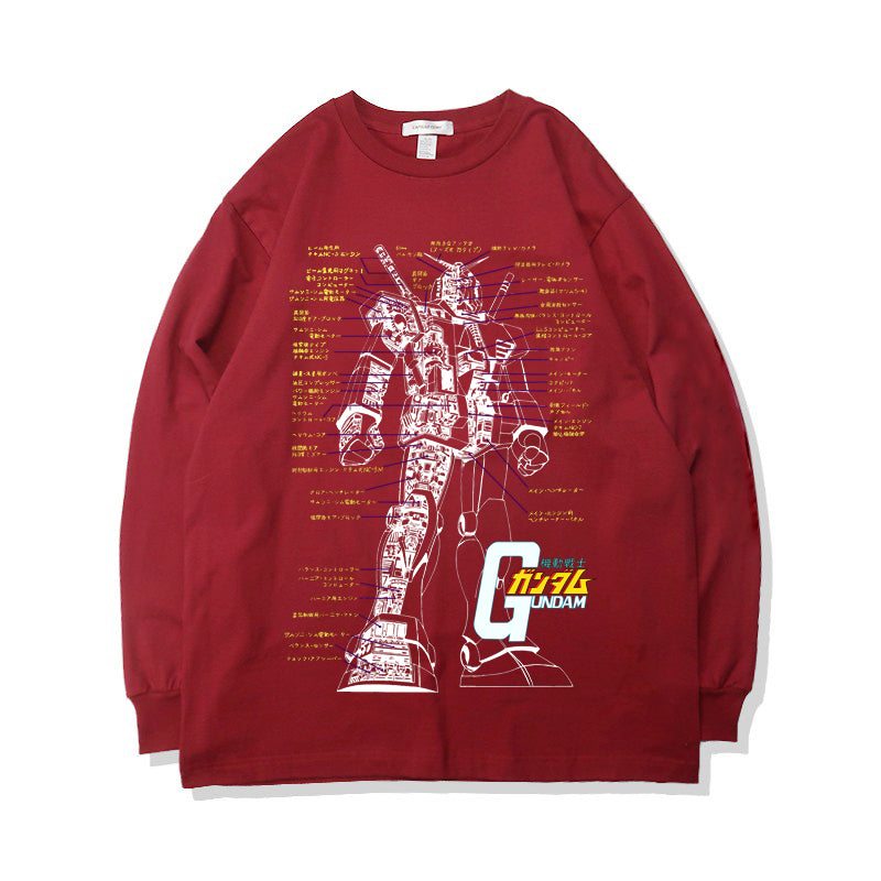 Pure Cotton Mobile Suit Gundam Long Sleeve T-Shirt