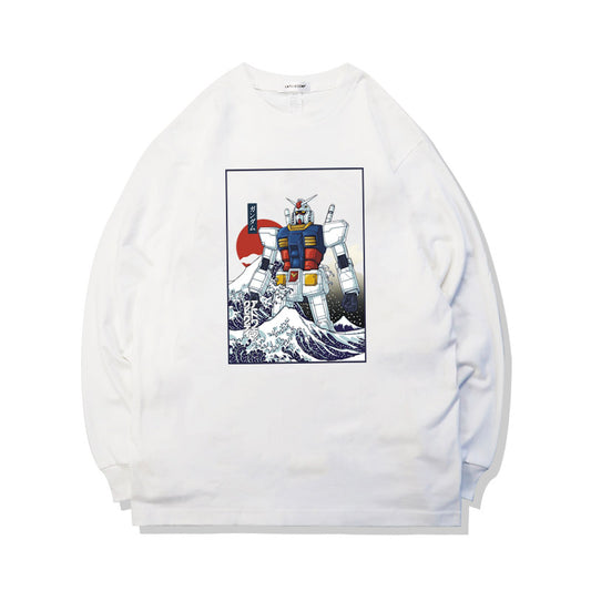 Pure Cotton Mobile Suit Gundam Japanese Style Long Sleeve T-Shirt