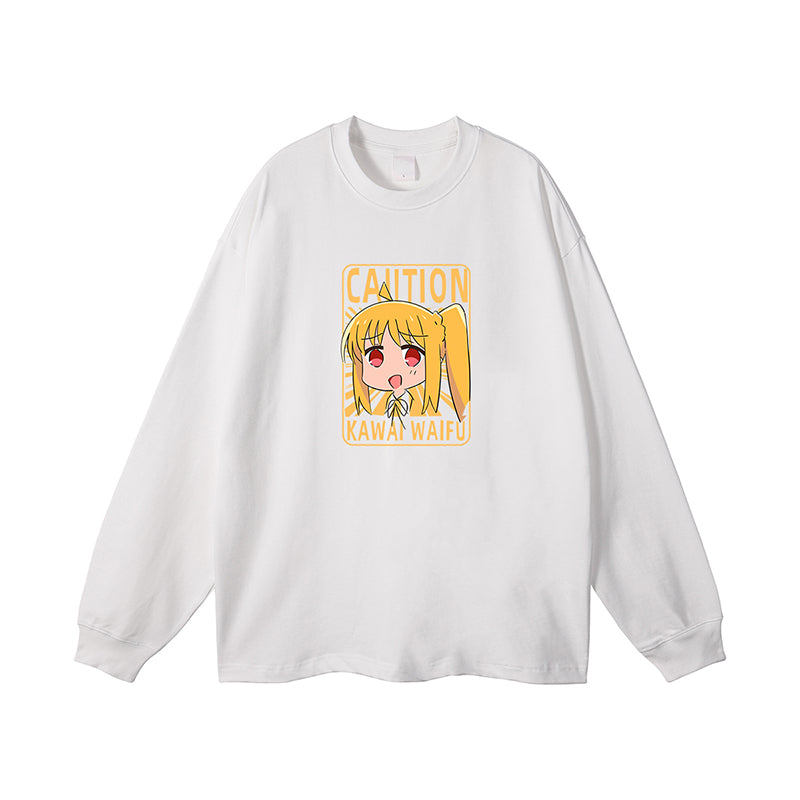 Camiseta de manga larga de algodón puro de Bocchi The Rock con diseño de anime