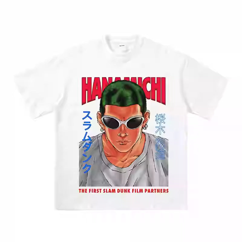 Slam Dunk Sakuragi Hanamichi T-Shirt aus reiner Baumwolle