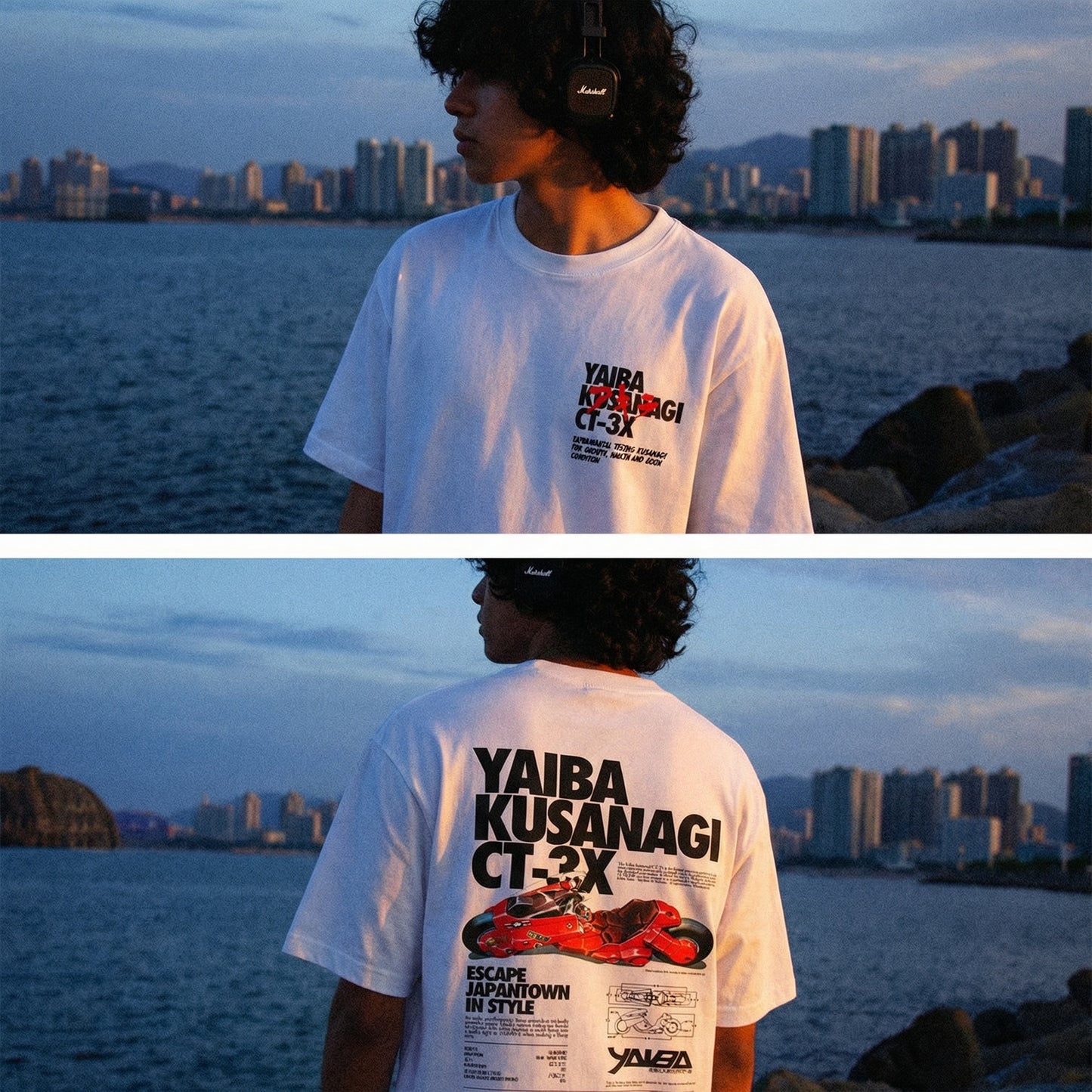 Camiseta vintage Akira de algodão puro