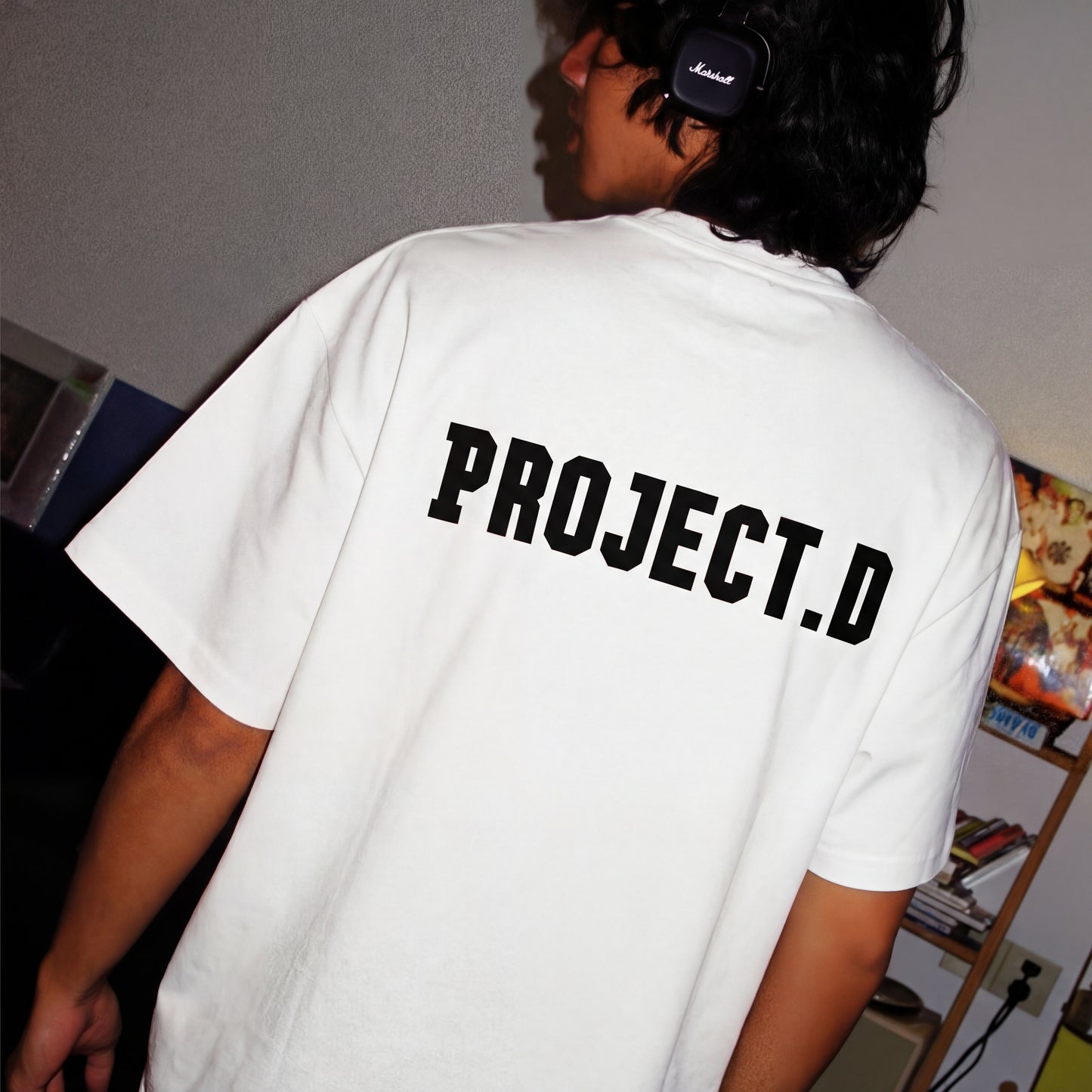 Camiseta de anime com a inicial D de algodão puro