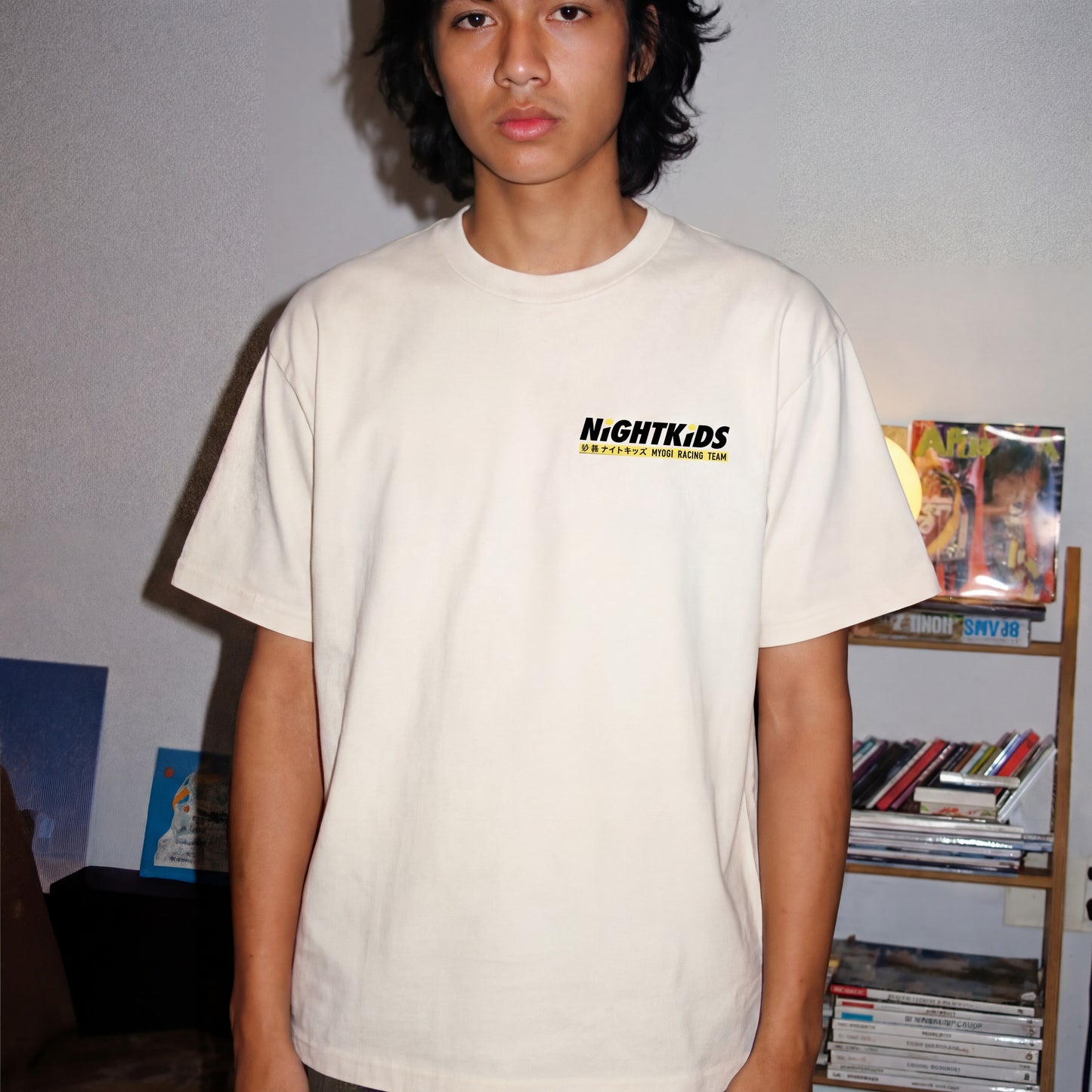 Camiseta de anime com a inicial D de algodão puro