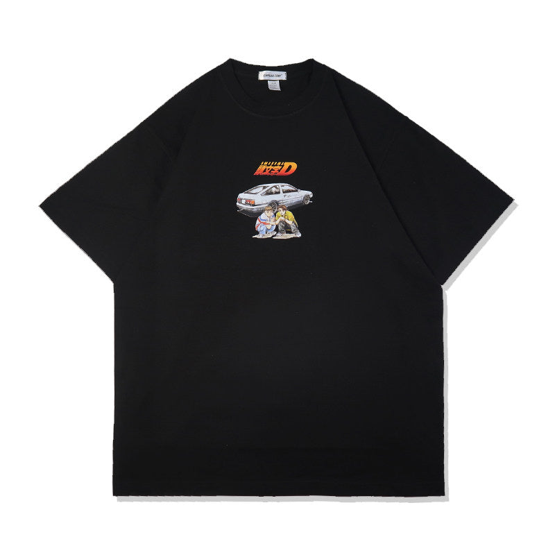 Langarm-T-Shirt mit Initial D von Takumi Fujiwara aus reiner Baumwolle