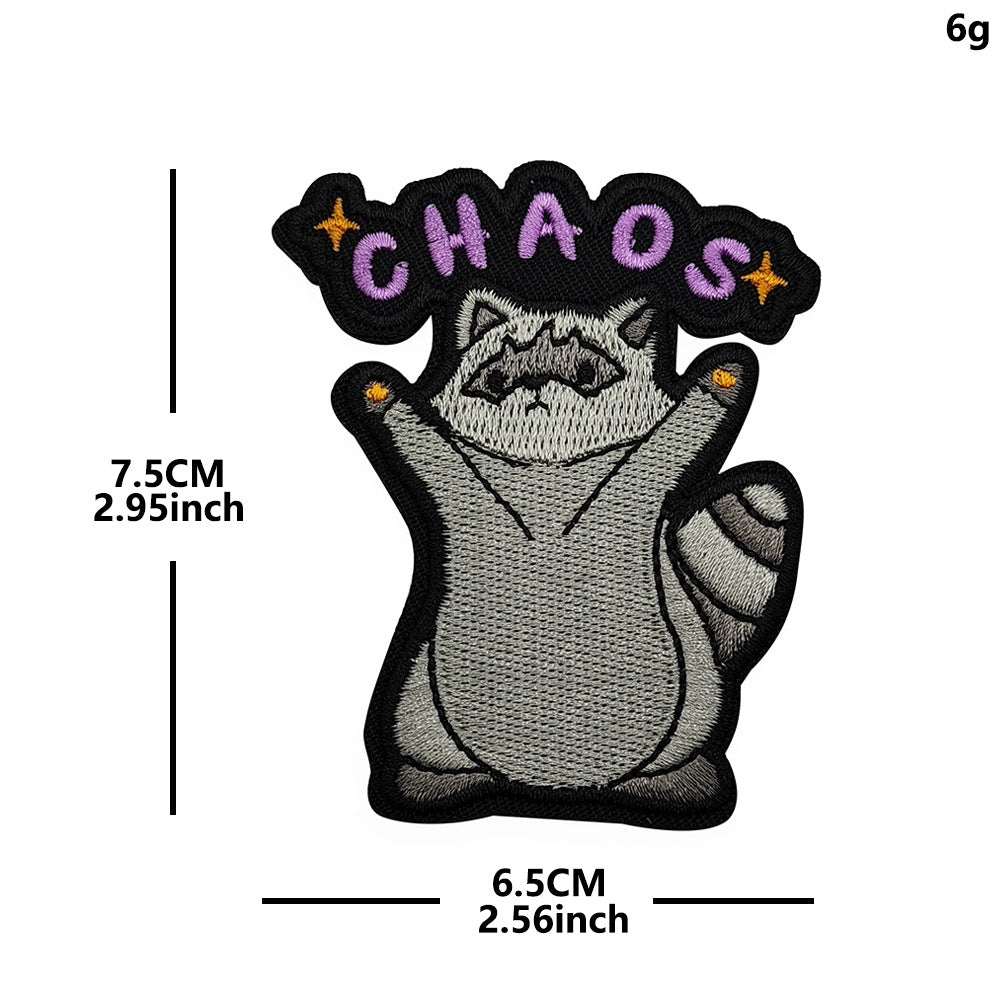 Chubby Cat & Raccoon Embroidered Morale Patch