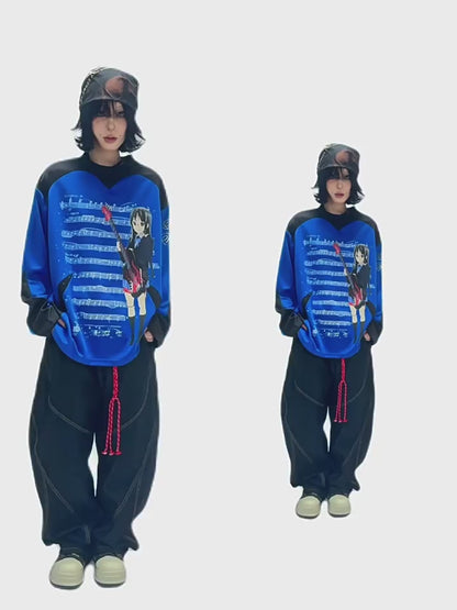 Puur katoenen Dandadan schattig esthetisch T-shirt met lange mouwen